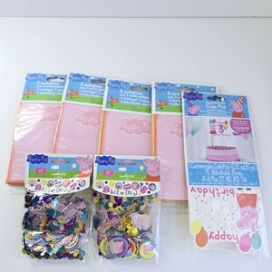 Peppa Pig Invitations Confetti Cake Pick Decorations Party Lot of 7 Items